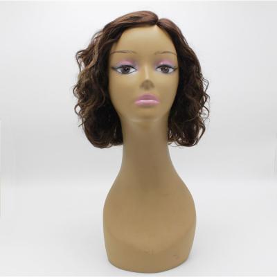 China Spring Curl 100% Mixed Color Hair Lace Wigs Side Parting U Part Brazilian Curly Brazilian Lace Front Wig Hair for sale