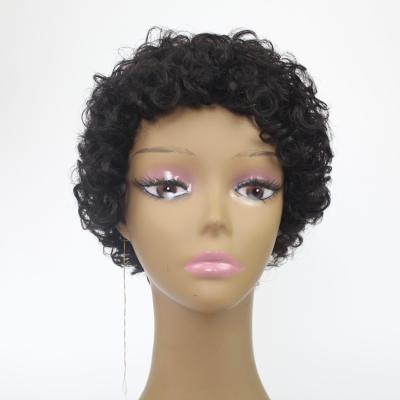 China Cheap 100% Afro Wave Hair Wholesale Football Sports Fan Wig For Men And Women Afro Curly Short Party Wig Indian Brazilian Hair for sale