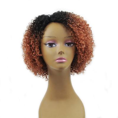 China Wholesale Cheap Afro Kinky Curly Synthetic Ombre Jerry Curl Hair Short Wigs For Black Women for sale