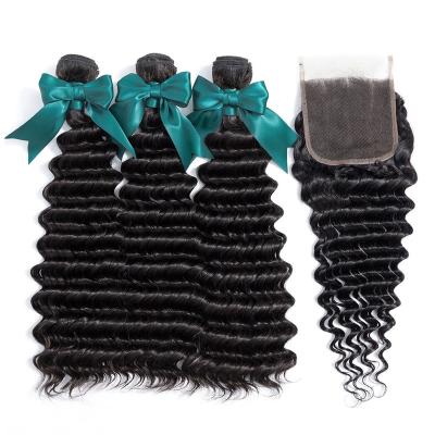 China Deep Wave Elee 10A Grade Body Wave Virgin Hair Bundle With Closure Wholesale Cuticle Aligned Brazilian Raw Hair Wigs for sale