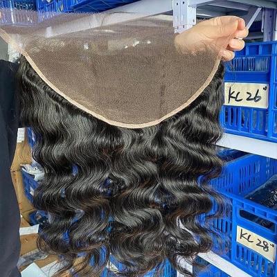 China Body Wave Curly Grade 10A Brazilian Curl Hair Bundles With Ear To Ear Lace Headband for sale