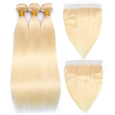 China Silky Straight Blonde Hair 613 Deep Wave Bundles With Closure Hair Extension for sale