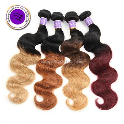 China 100% Elee Hair 10A Grade Ombre Body Wave Virgin Hair Wholesale Raw Hair Bundle Cuticle Aligned Virgin Hair For Black Women for sale