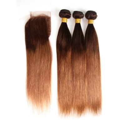 China Factory Wholesale Body Wave Cuticle Aligned Cheap Natural Brazilian Virgin Remy Ombre Human Hair Extension From Seller 100% Hair With Closure for sale