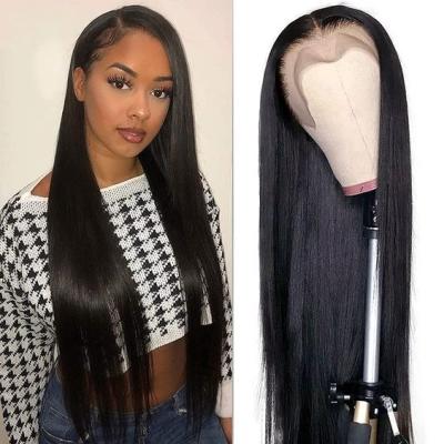 China Glueless Straight 13x4 Lace Front Wigs Hair Lace Front Brazilian Human Hair High Quality HD Transparent Lace Wigs for sale