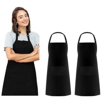 China Cartoon Print Custom Logo High Quality Pure Cotton Chef Black Apron Cooking Kitchen BBQ Apron Canvas Apron for sale