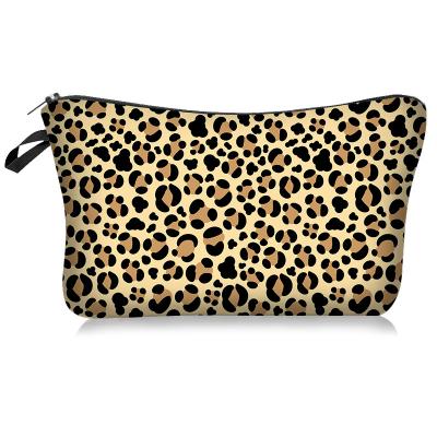 China Eco-Friendly Customize Customized Printing Customize Cosmetic Bags Travel Leopard Print Makeup Bag for sale