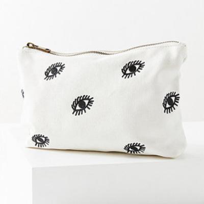 China Manufacturer Concise Style Zip Lock Cotton Canvas Purse Gift Eco-Friendly Pencil Cases Mini Cosmetic Bag Custom Made for sale