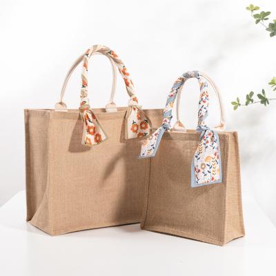 China Jute Eco - Friendly Bag Handbag ECO Fabric Jute Japanese DIY Shopping Bag for sale