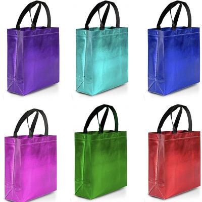 China Eco-Friendly Customizable Shiny Non-woven Bag Gift Bags Luxury Candy Birthday Clothing Store Packaging Shopping Bag for sale