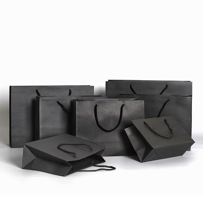 China Eco - Friendly Luxury Boutique Packaging Printing Black Private Label Gift Paper Bag A4 Custom Size for sale