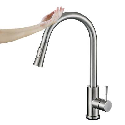 China 304 Stainless Steel Kitchen Faucets Thermostatic Pull Induction Kitchen Faucet Touch Induction Faucet for sale