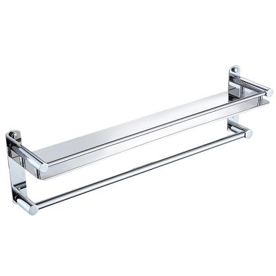 China Metal 304 Stainless Steel Towel Rack Bathroom Shelf Towel Rack Bathroom Hardware Free Punch Pendant Set for sale