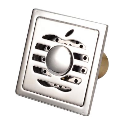 China Lower Automatic Bathroom Hotel Brass Huici Shower Floor Drain With Removable Strainer for sale