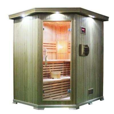 China Computer control panel 4 person finnleo sauna price, near infrared corner sauna for sale