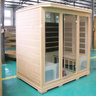 China Computer control panel sauna / mode nudist 4 person wood / miracle / dry steam sauna for sale