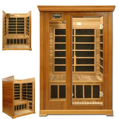 China Computer Control Panel 2 Person Red Cedar Wood Far Infrared Genera Sauna For 2 Person for sale