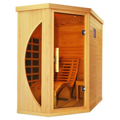 China New Design Luxury Corner Fiber Infrared Computer Control Panel Indoor Steam Sauna Room 1 Person Work Out Chair Home Sauna for sale