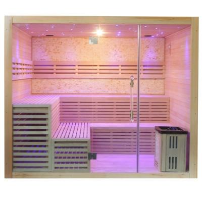 China Hot Selling Large Multi-Person Computer Control Panel Steam Wooden Sauna Room Indoor Sauna for sale