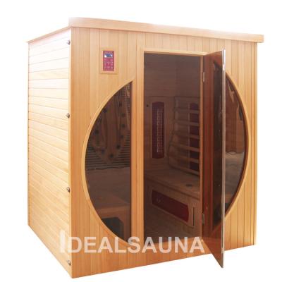 China Wooden Computer Control Panel Oxygen Therapy Sauna Infraspa Traditional Far Infrared Sauna For 3-4 Person for sale