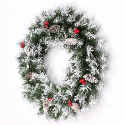 China Fireproof Is Available Christmas Wreath Green Flower Christmas Wreath For Party Christmas Indoor Decoration for sale