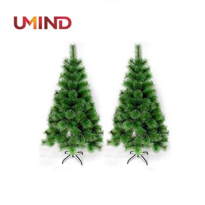 China Fireproof are available goods using low price metal frame christmas pine needle tree artificial christmas tree for decoration for sale