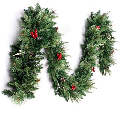 China Fire Retardant is available Good Quality Christmas Garland Decorative With Red Berries and Christmas Ornament PineCones for sale