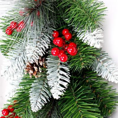 China Fire Retardant Is Available Garland Christmas Decoration Red Berries Pine Cones And Snowfall Balls Garland for sale