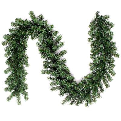 China Fireproof is available wholesale Christmas wreath prelit 200cm PVC artificial Christmas flower wreath decoration for sale