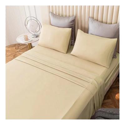 China Nondisposable factory supply 4 pcs polyester customized size 100% microfiber blankets bed sheet for home hotel for sale