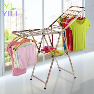 China Outdoor Clothes Drying Racks Stainless Steel Hanger Foldable Clothes Drying Rack for sale