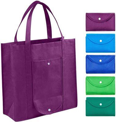 China Cheap Portable Folding Recyclable Collapsible Grocery Bag Handled Custom Promotional Wholesales Shopping Bag for sale