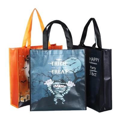 China Handled Tote Style Full Color Lamination TNT Eco Friendly Nonwoven Shopping Bag For Halloween Customized Sample Letter for sale