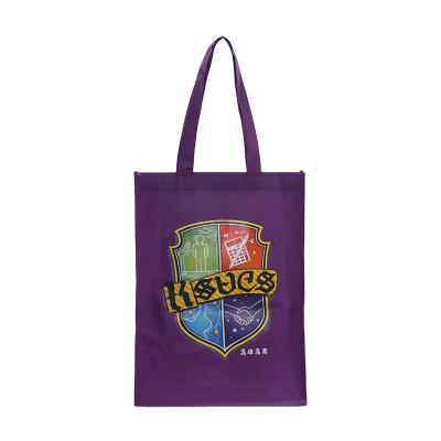 China 2022 New Arrival Logo Company Advertising Promotional Takeout Purple A Handled Heavy Duty Custom Handheld Nonwoven Bag for sale