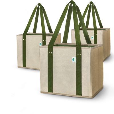 China Waterproof Folding Reusable Supermarket Sustainable Reusable Polyester Grocery Carrier Bag Large Capacity Shopping Tote Bag for sale