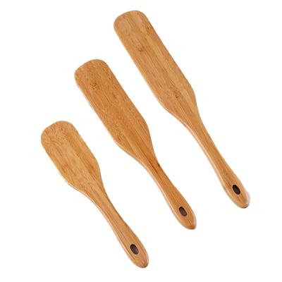 China Sustainable Reusable Wooden Kitchenware Cookware Tools Flatware Cooking Kitchen Utensils Bamboo Spatula Set for sale