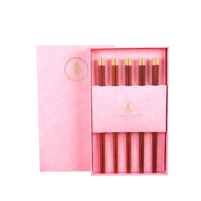 China China Environmental Protection Wooden Chopsticks Fu Metal Head 5 Silk Printing Double Gift Box for sale