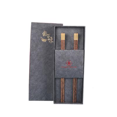 China Environmental Protection Disposable Wooden Fu Metal Chopsticks Double Head 2 Silk Printing Gift Box for sale