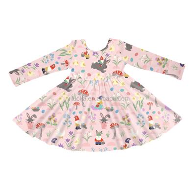 China Autumn Boutique Rabbit Printing Children Girls Dress Sets Casual Dresses Cute Viable Kids Girls for sale