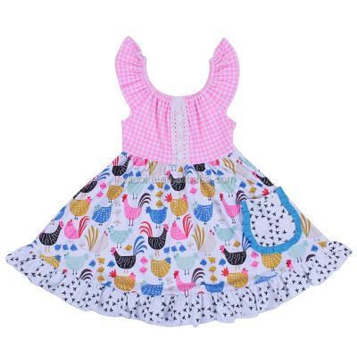 China Anti-wrinkle baby ruffle clothing girl chicken dress spring children's latest children's clothing twirl dress for sale