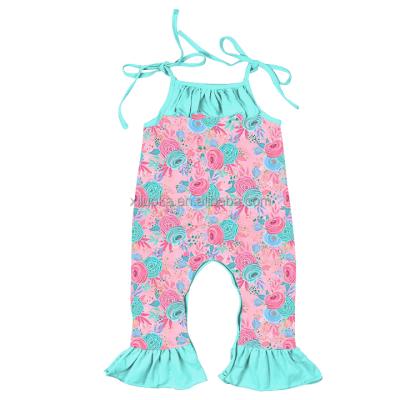 China Wholesale Hot Selling Baby Toddler Summer Floral Print Sleeveless Clothing Overalls for sale