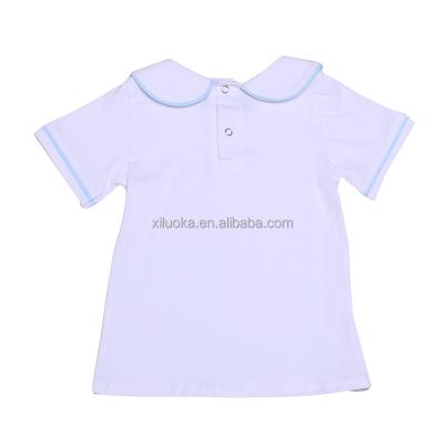 China Summer Solid Color Breathable Newborn Baby Tops Baby Short Soft Fabric Cloth Sleeve Wholesale Children Clothes for sale