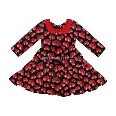 China Viable kids clothes valentine's days dress kids clothes turkey print dress holiday boutique girls dress for sale