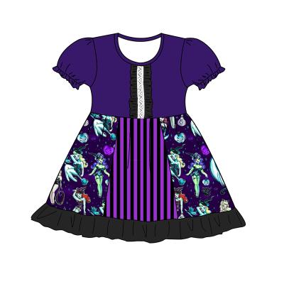 China Soft Anti-wrinkle Girls Summer Dress Cotton Applique Cute Girls Ruffles Sundress Kids Twirl Dress for sale