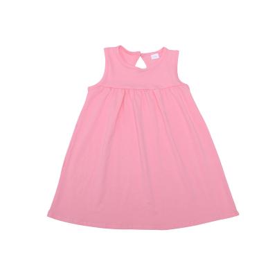 China Anti-Static Boutique Sleeveless Girls Dress Solid Color Children Dress Button Design Baby Dress for sale