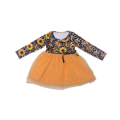 China Wholesale Breathable Autumn Baby Girls Dress Long Sleeve Bubble Princess Dress Printing Children Dress for sale