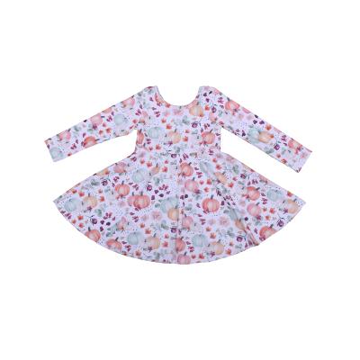 China Breathable Wholesale Hot Sale Babies Dress Long Sleeve Autumn Girl Dress Printing Children Dress for sale