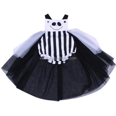 China Baby girl summer boutique cotton black and white striped baby jumpers ribbed sleeveless baby romper overalls for sale