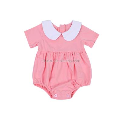 China Milksilk Cotton Clothing Soild Color Boutique Summer Romper Infant Baby Romper for sale