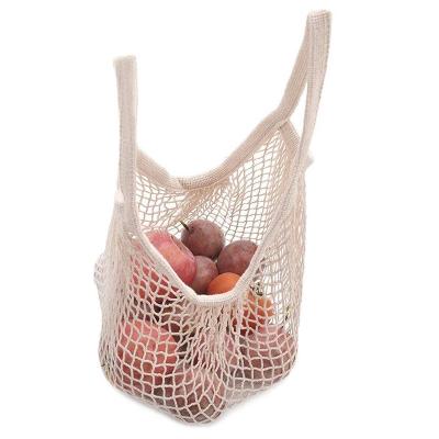 China Reusable high quality portable pure net shopping bag cotton net bag cotton net bag supermarket vegetables and fruits for sale